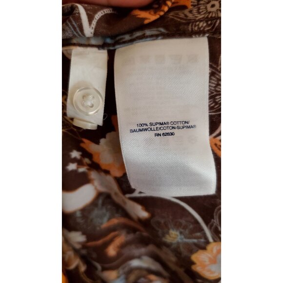 Lands End Womens No Iron Supima Cotton Floral Button-Up Shirt Size 4 - Picture 7 of 10